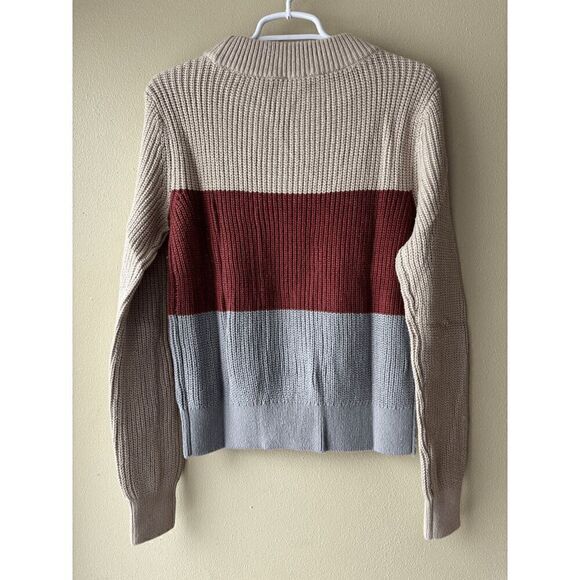 Faherty Cozy Cotton Crewneck Sweater in Autumn Colorblock Women's Size S… - Picture 2 of 2